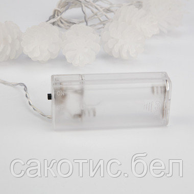 Гирлянда светодиодная «Шишки» 1.5 м, 10 LED, прозрачный ПВХ, цвет свечения теплый белый, 2 х АА - фото 6 - id-p192495123