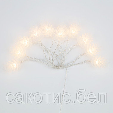 Гирлянда светодиодная «Шишки» 1.5 м, 10 LED, прозрачный ПВХ, цвет свечения теплый белый, 2 х АА - фото 3 - id-p192495123