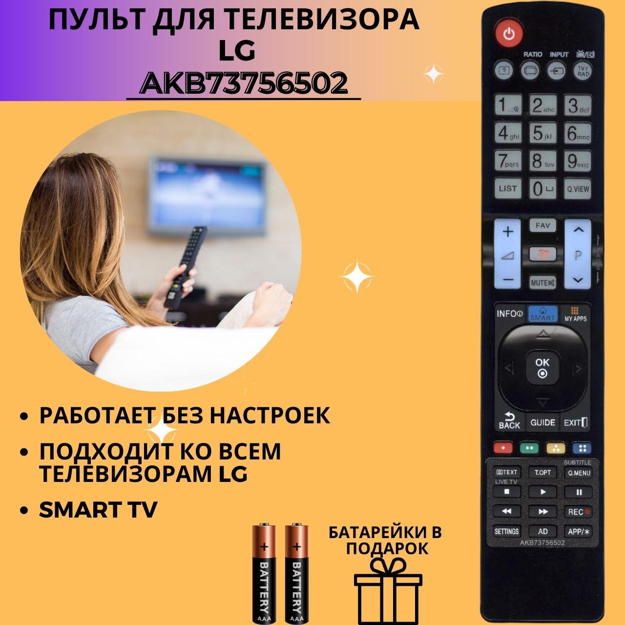 Пульт телевизионный LG AKB73756502 ic New Lcd Led Tv c функцией SMART + 3D