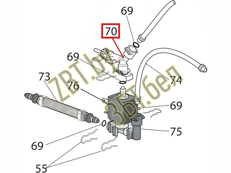 Соединитель тройной для кофемашины DeLonghi 7313229491 / 7313260991 - фото 6 - id-p35829409