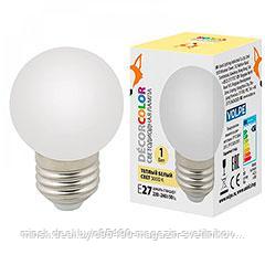 LED-G45-1W/3000K/E27/FR/С Лампа декоративная светодиодная : Форма "шар", матовая. Теплый белый свет (3000K).