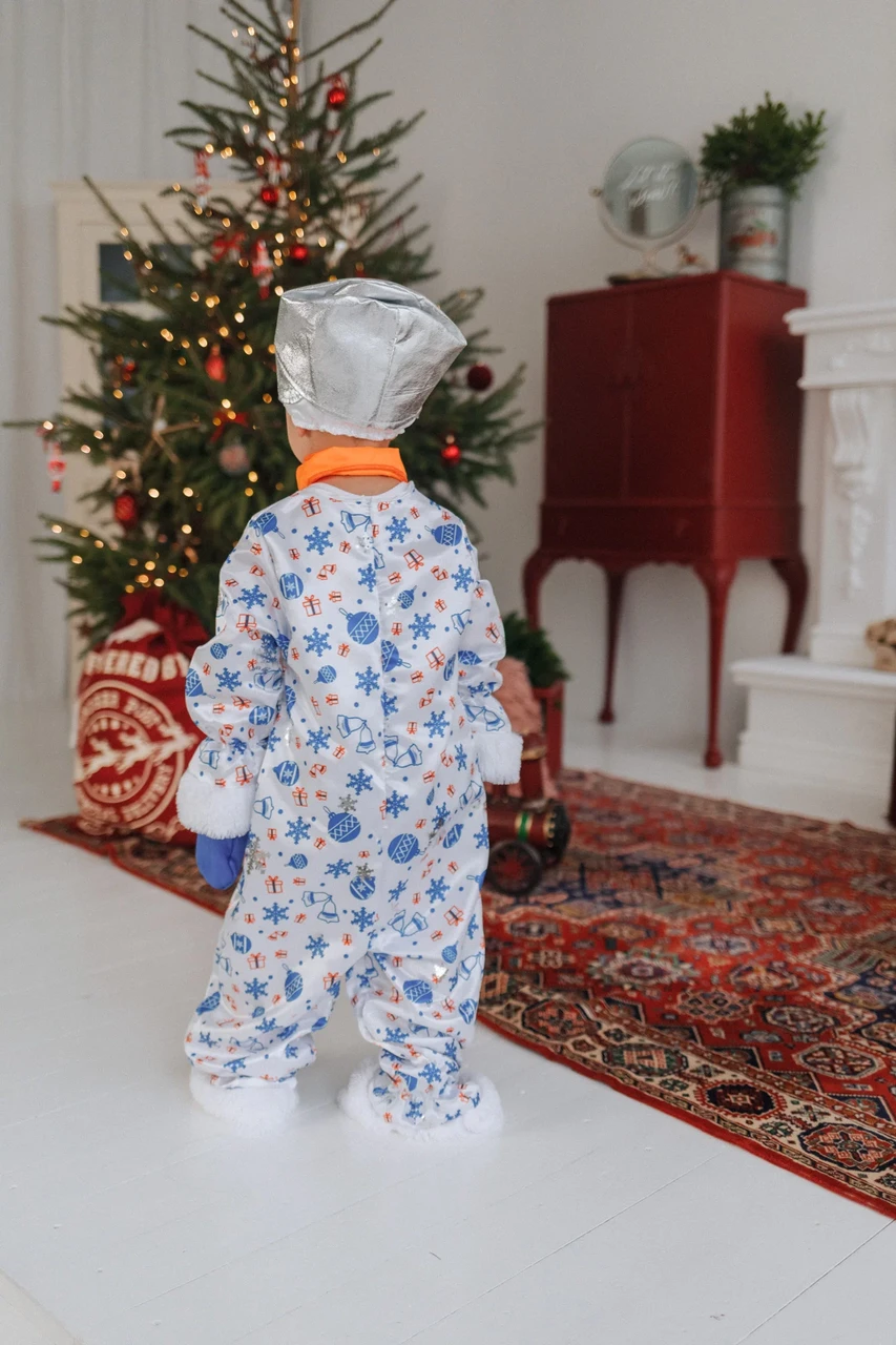 Детский карнавальный костюм Снеговик Снежок Пуговка 1037 к-18 - фото 2 - id-p156067044