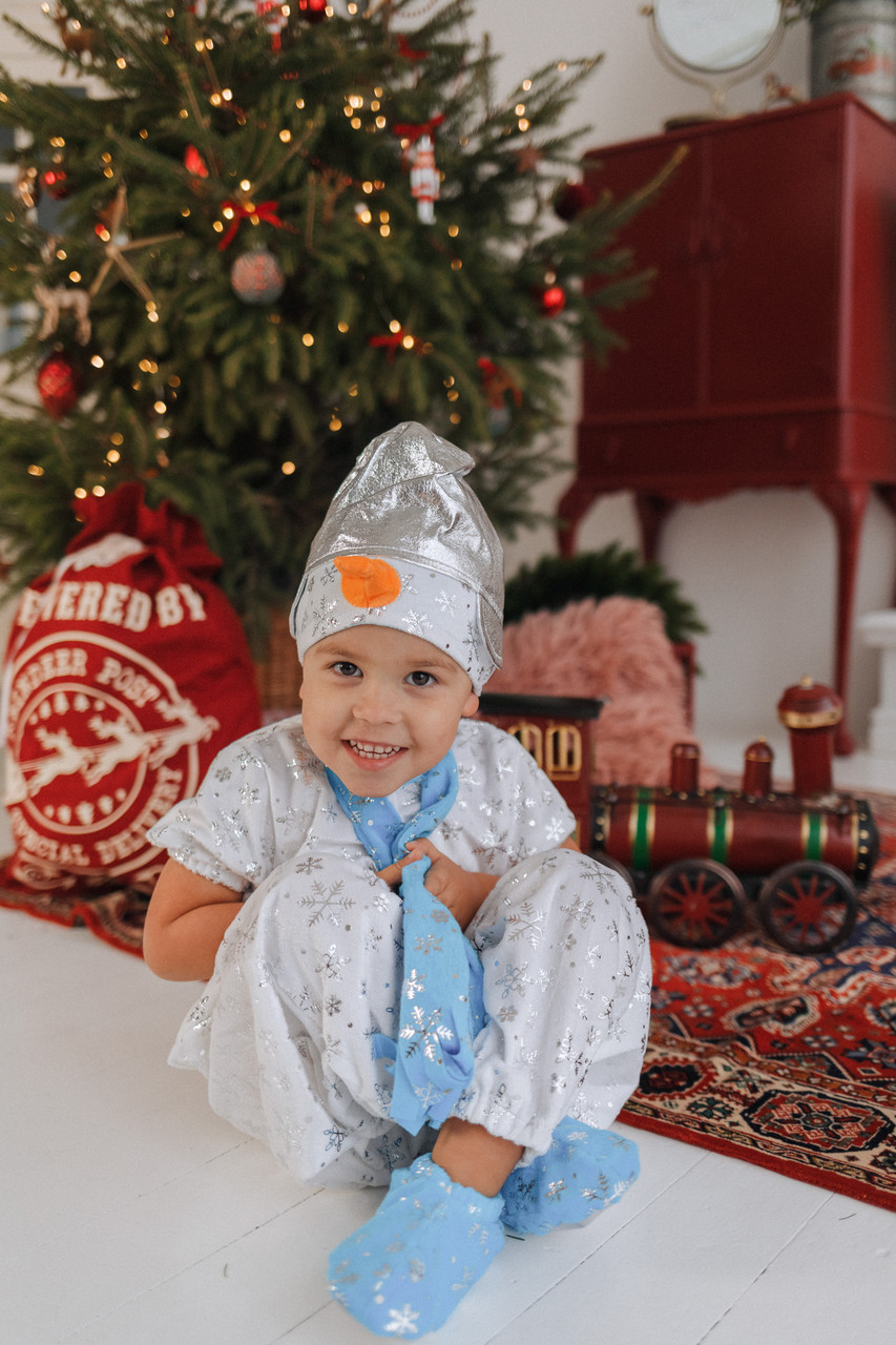 Детский карнавальный костюм Снеговик Пуговка 916 к-17 - фото 3 - id-p166791678