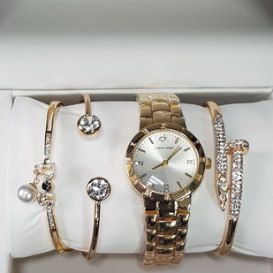 Подарочный набор часы Calvin Klein  + 3 браслет (реплика)