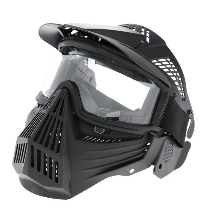 Очки-маска для езды на мототехнике, разборные, визор прозрачный, козырек, цвет черный - фото 1 - id-p192475005