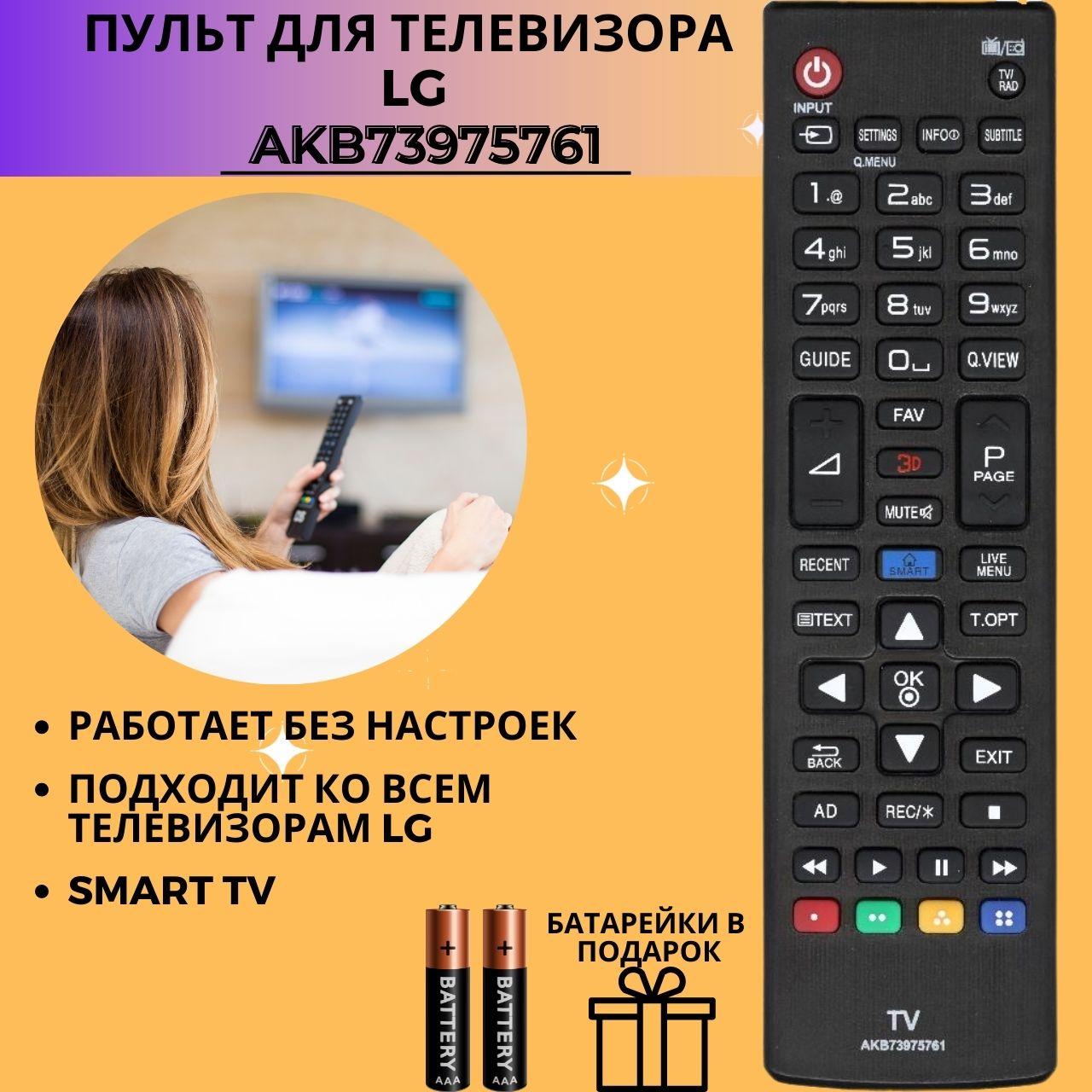 Пульт телевизионный LG AKB73975761 ic new 3D LCD TV SMART