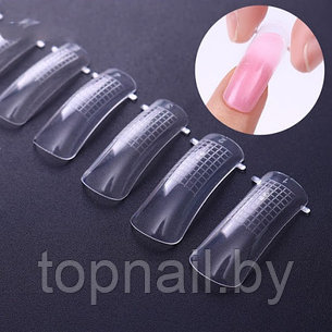 Верхние формы для наращивания ногтей  с разметкой, прозрачные, 100 шт., фото 2