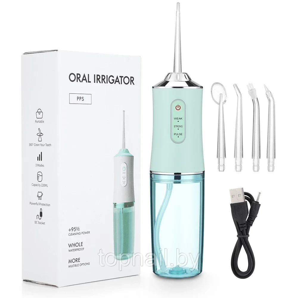 Ирригатор (флоссер) для гигиены полости рта Oral Irrigator 4 сменные насадки - фото 1 - id-p192612320