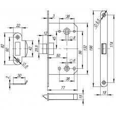 ЗАЩЕЛКА ВРЕЗНАЯ FUARO (ФУАРО) PLASTIC P96WC-50 BL-24 ЧЕРНЫЙ - фото 2 - id-p192615436