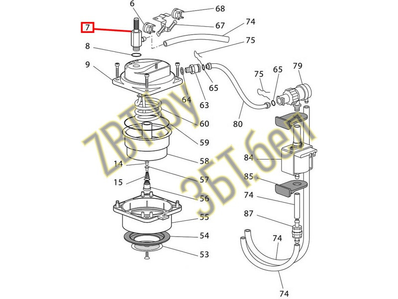 Кран подачи воды/пара для кофеварки DeLonghi 7313278259 - фото 6 - id-p35829076