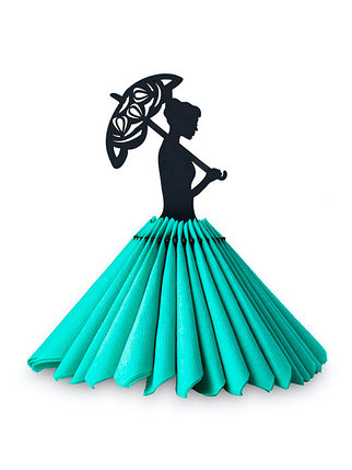 Дама с зонтиком. Салфетница сувенирная EWA (черная), фото 2