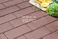 Плитка тротуарная коричневая Кирпичик. На сером цементе.