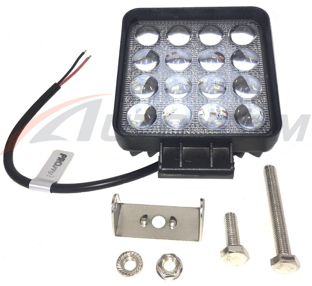 Прожектор квадратный 3D 16SMD 48W MINI дальний 115x115mm - фото 1 - id-p192631663