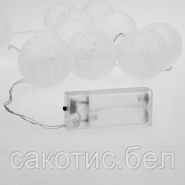 Тайские фонарики «Пломбир» 1.5 м, 10 LED, прозрачный ПВХ, цвет свечения теплый белый, 2 х АА - фото 7 - id-p192639906