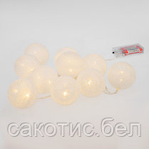 Тайские фонарики «Пломбир» 1.5 м, 10 LED, прозрачный ПВХ, цвет свечения теплый белый, 2 х АА, фото 3