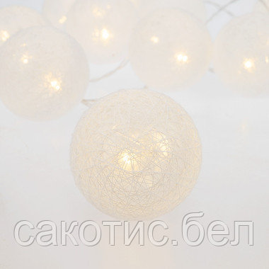 Тайские фонарики «Пломбир» 1.5 м, 10 LED, прозрачный ПВХ, цвет свечения теплый белый, 2 х АА - фото 8 - id-p192639906