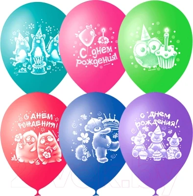 Набор воздушных шаров ПатиБум Зверушки-Игрушки С Днем Рождения / 4690296048648