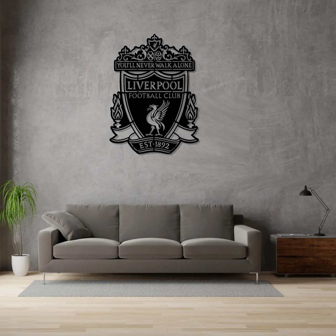 Деревянная эмблема футбольного клуба Ливерпуль (40*30 см)