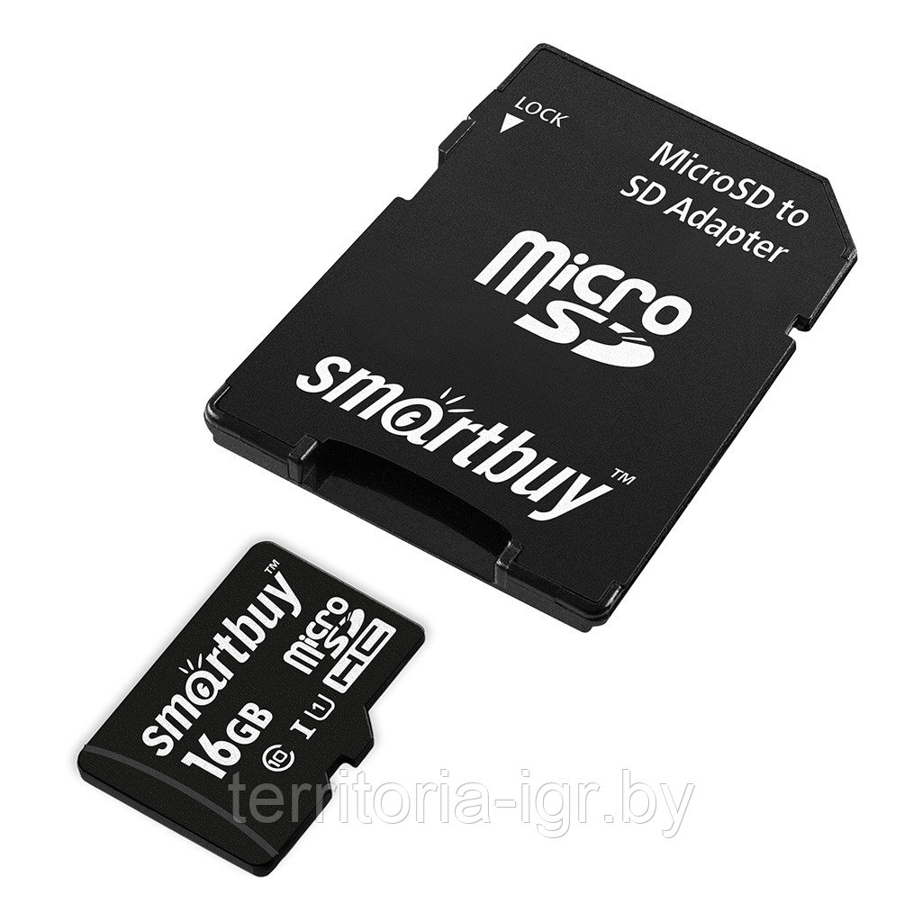 Карта памяти с адаптером SD 16Gb Class 10 micro SDHC SB16GBSDCL10-01 UHS-I Smartbuy - фото 2 - id-p192651329