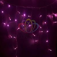 Гирлянда Айсикл (бахрома) светодиодный, 2,4 х 0,6 м, белый провод, 230 В, диоды розовые, 88 LED NEON-NIGHT