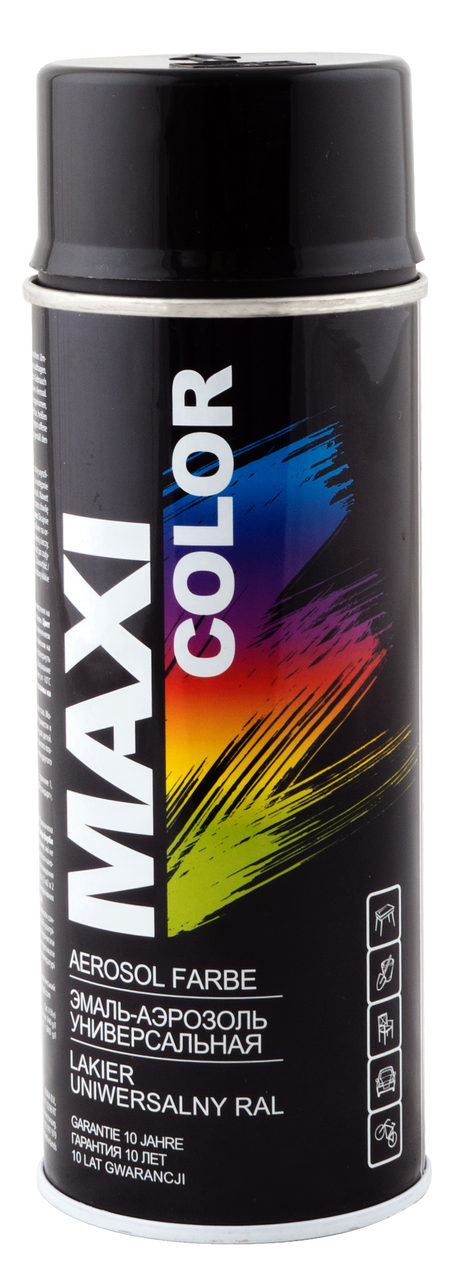 ЭМАЛЬ-АЭРОЗОЛЬ ЧЕРНАЯ МАТОВАЯ 400МЛ MAXI COLOR RAL9005 - фото 1 - id-p192652282