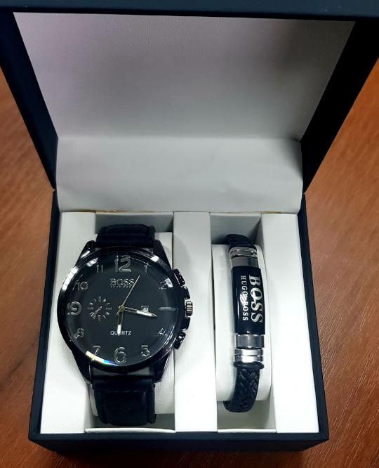 Мужской подарочный набор часы и браслет - фото 2 - id-p137893185