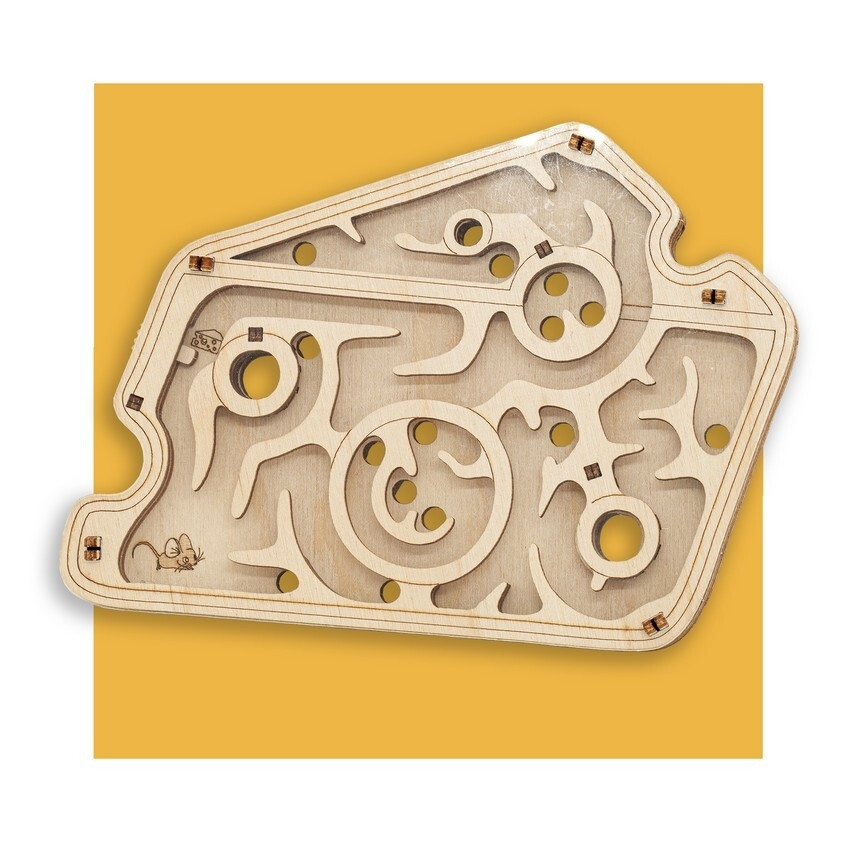 Деревянный конструктор-головоломка (сборка без клея) 2 в 1 Мышка в сыре UNIWOOD - фото 7 - id-p179626893