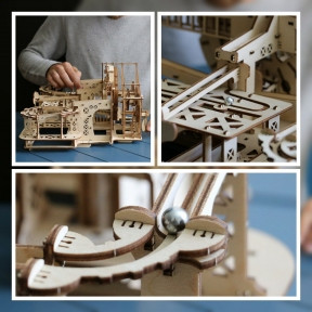 Деревянный конструктор (сборка без клея) Механическая машина Марбл UNIWOOD, фото 1