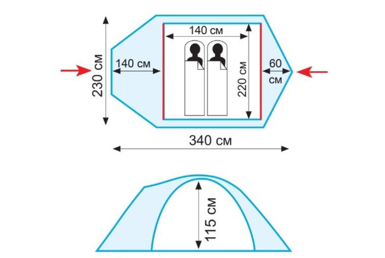 Палатка Универсальная Tramp Colibri Plus 2 (V2) - фото 2 - id-p192665038
