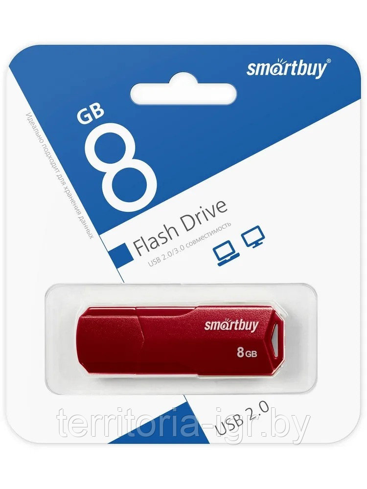 USB-накопитель 8Gb CLUE SB8GBCLU-BG бордовый Smartbuy - фото 1 - id-p192665074