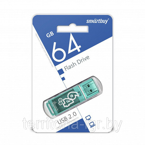 USB-накопитель 64GB Glossy series SB64GBGS-G зеленый Smartbuy