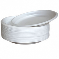 Посуда пластиковая Тарелка d=205мм б/с, цв.белый, 100шт/уп.