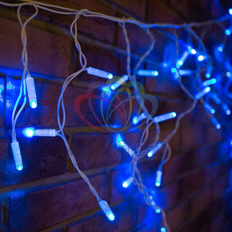 Гирлянда Айсикл (бахрома) светодиодный, 4,8 х 0,6 м, белый провод, 230 В, диоды синие,  176 LED NEON-NIGHT