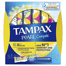 Tampax Compak Pearl Регулярные / Regular 16 шт. Тампоны женские гигиенические с аппликатором