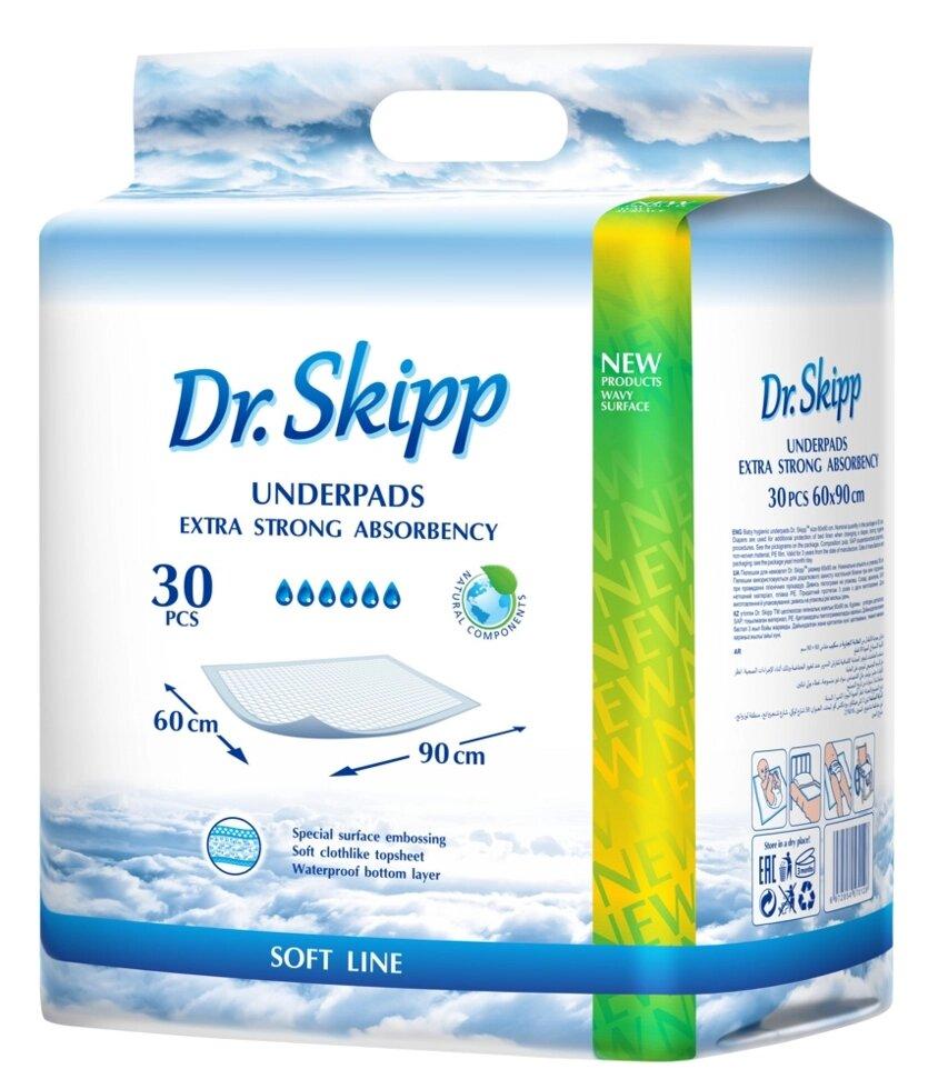 Пеленки гигиенические впитывающие Dr. Skipp Soft line 60х90 см. 30 шт. - фото 1 - id-p192684480