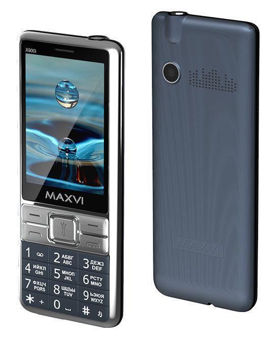 Кнопочный телефон для пожилых людей MAXVI X900i синий - фото 1 - id-p192685423