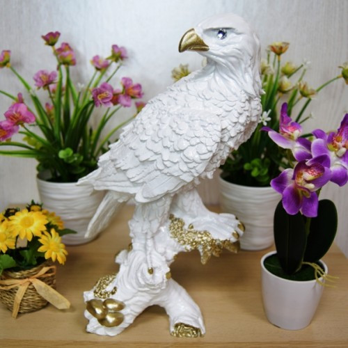 Статуэтка орёл на коряге белый/золото 32см арт. ДС-001СК - фото 1 - id-p190735473