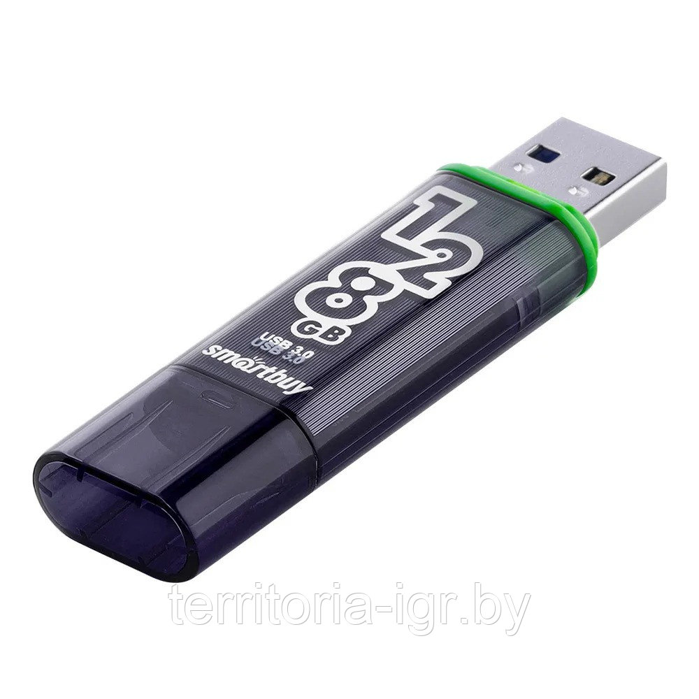 USB-накопитель 128GB Glossy series SB128GBGS-DG USB 3.0 черный Smartbuy - фото 3 - id-p192695362