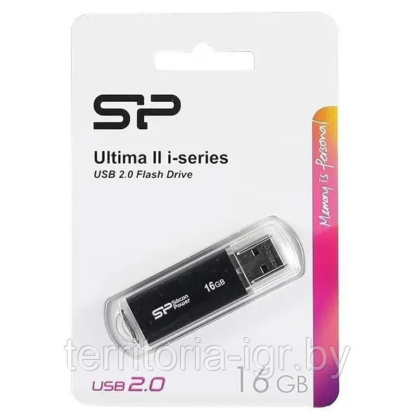 USB-накопитель 16GB Ultima II i-series SP016GBUF2M01V1K черный Silicon Power