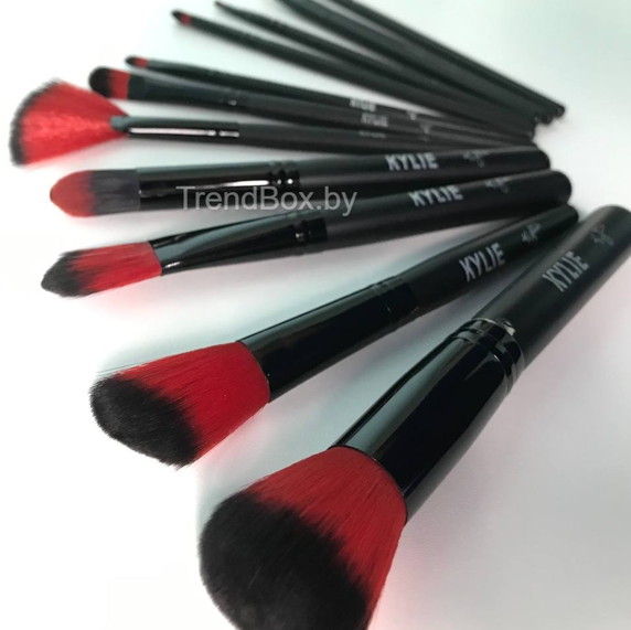 Набор кистей для макияжа в тубусе KYLIE RED/Black, 12 шт - фото 4 - id-p192108992