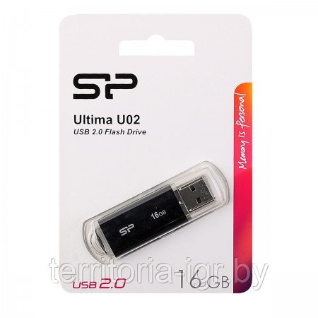 USB-накопитель 16GB Ultima U02 SP016GBUF2U02V1K черный Silicon Power - фото 1 - id-p192701246