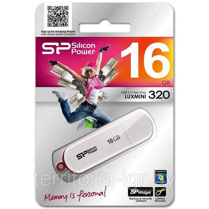 USB-накопитель 16GB Luxmini 320 SP016GBUF2320V1W белый Silicon Power