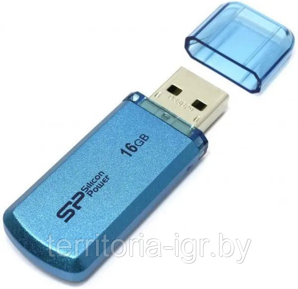 USB-накопитель 16GB Helios 101 SP016GBUF2101V1B голубой Silicon Power - фото 5 - id-p192711539