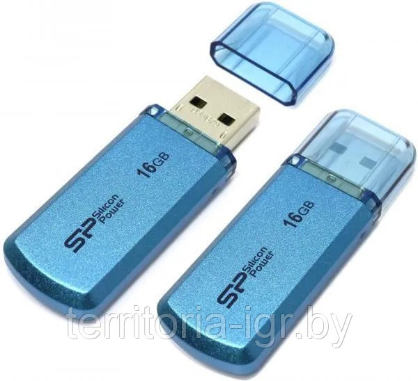 USB-накопитель 16GB Helios 101 SP016GBUF2101V1B голубой Silicon Power - фото 6 - id-p192711539