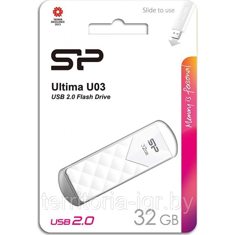 USB-накопитель 32GB Ultima U03 SP032GBUF2U03V1W белый Silicon Power - фото 1 - id-p192713350