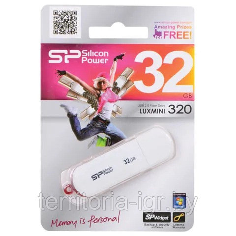 USB-накопитель 32GB Luxmini 320 SP032GBUF2320V1W белый Silicon Power - фото 1 - id-p192718623