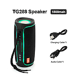 Bluetooth колонка T&G TG-288 с RGB-подсветкой   Цвет: черный, красный, синий, серый, фото 7