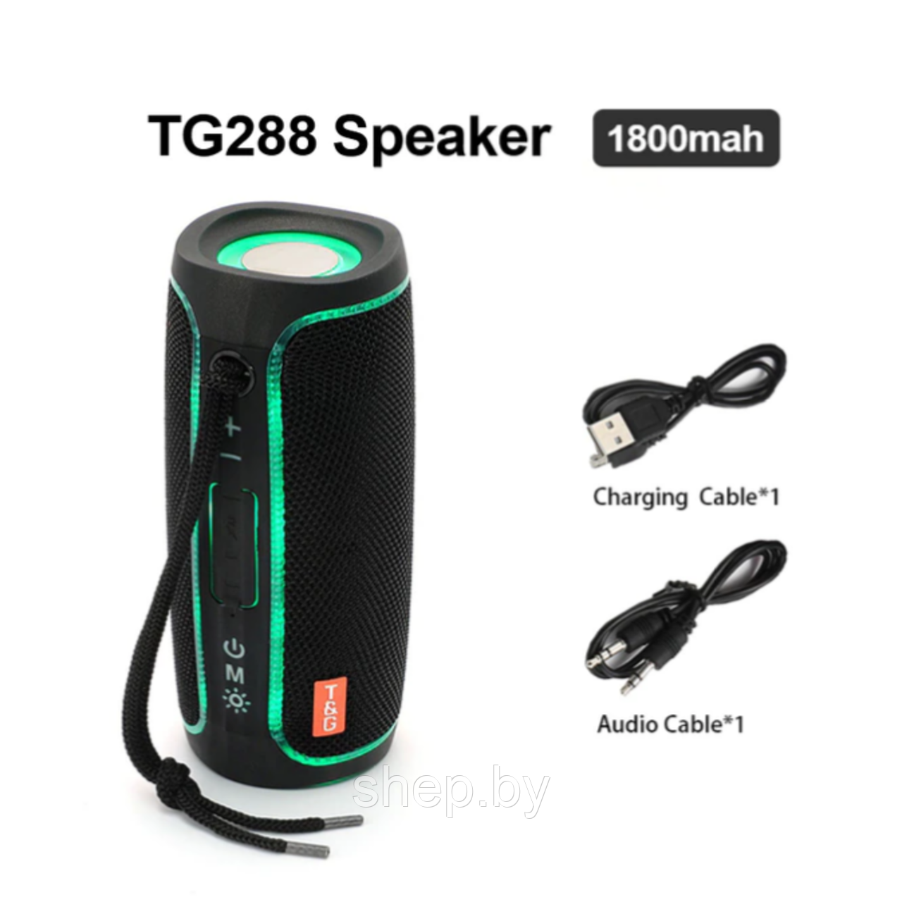Bluetooth колонка T&G TG-288 с RGB-подсветкой Цвет: черный, красный, синий, серый - фото 7 - id-p192724634