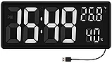 Часы электронные с крупными цифрами,термометром и гигрометром (DS3808L) Подсветка : белая,зеленая, фото 6