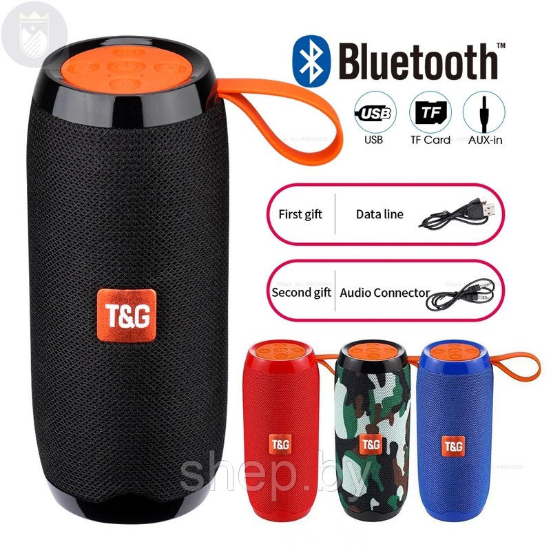 Bluetooth колонка T&G TG-106   Цвет: черный, красный, синий, хаки
